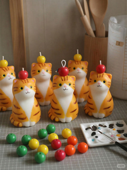 Orange Tabby Cat Candle 133g/4.7oz · Garden — Handmade Calming Candle