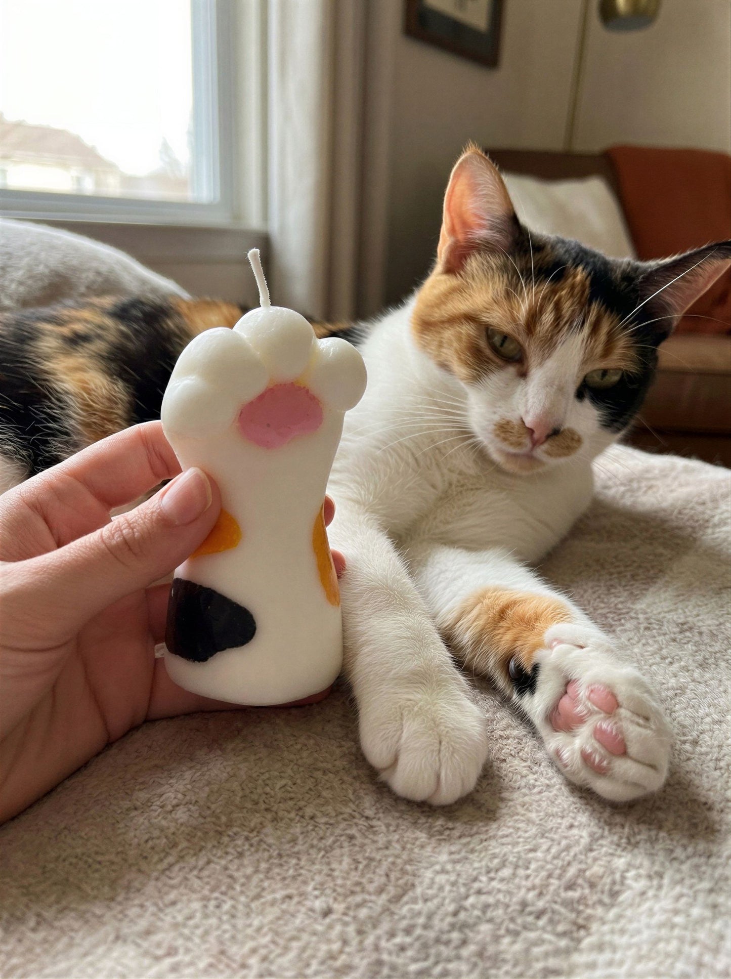 Calico Paw Candle 100g/3.53oz · Freesia — Handmade Calming Candle