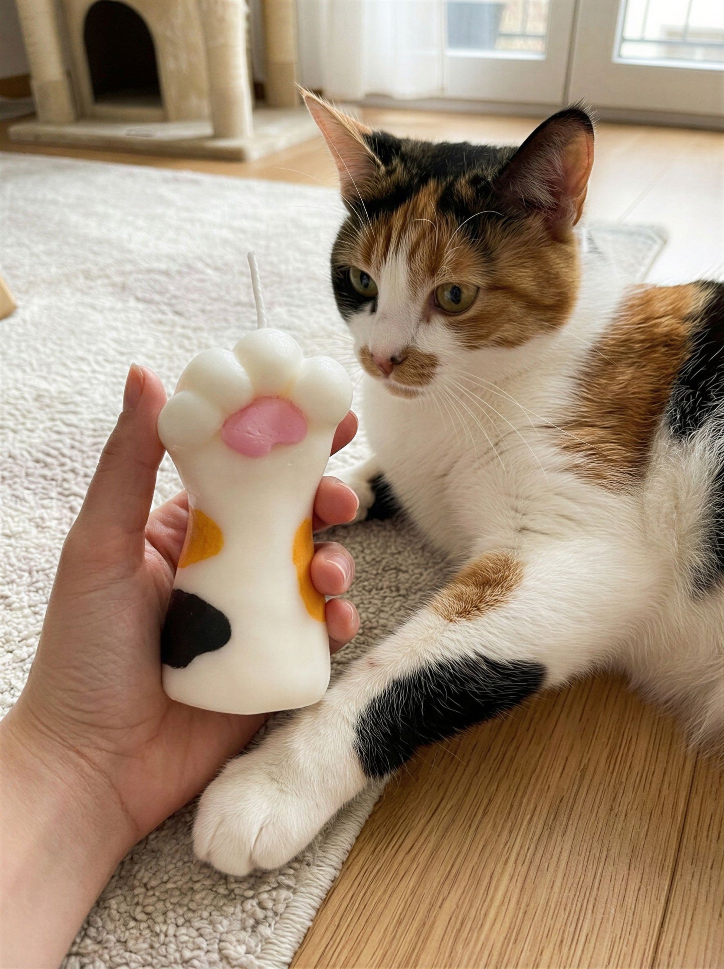 Calico Paw Candle 100g/3.53oz · Freesia — Handmade Calming Candle
