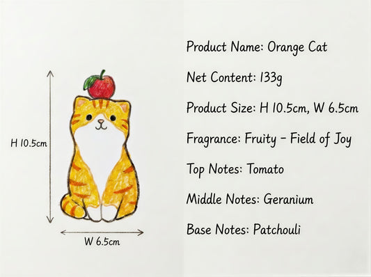Orange Tabby Cat Candle 133g/4.7oz · Garden — Handmade Calming Candle