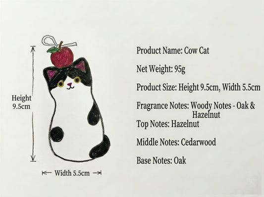 Cow Cat Candle 95g/3.35oz · Oak Hazelnut — Handmade Calming Candle