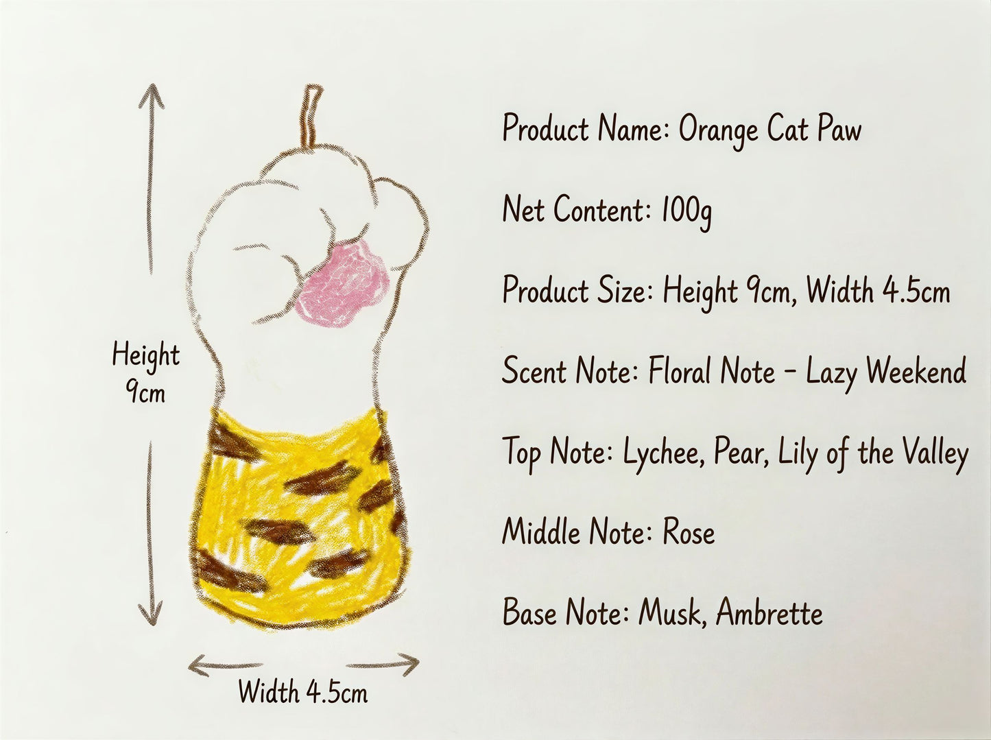 Orange Paw Candle 100g/3.53oz · Lazy Weekend — Handmade Calming Candle