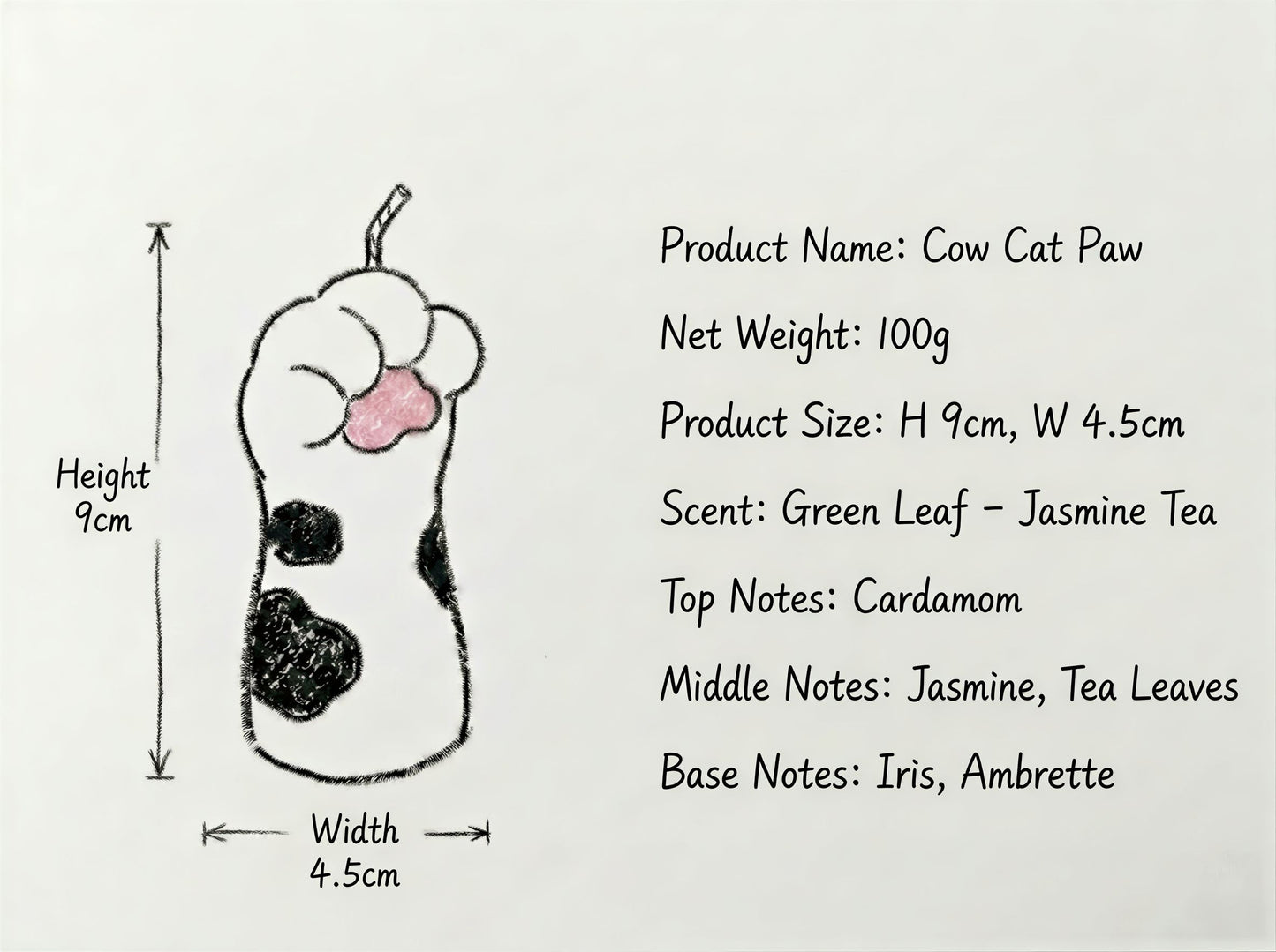 Cow Cat Paw Candle 100g/3.53oz · Jade Dragon Tea — Handmade Calming Candle