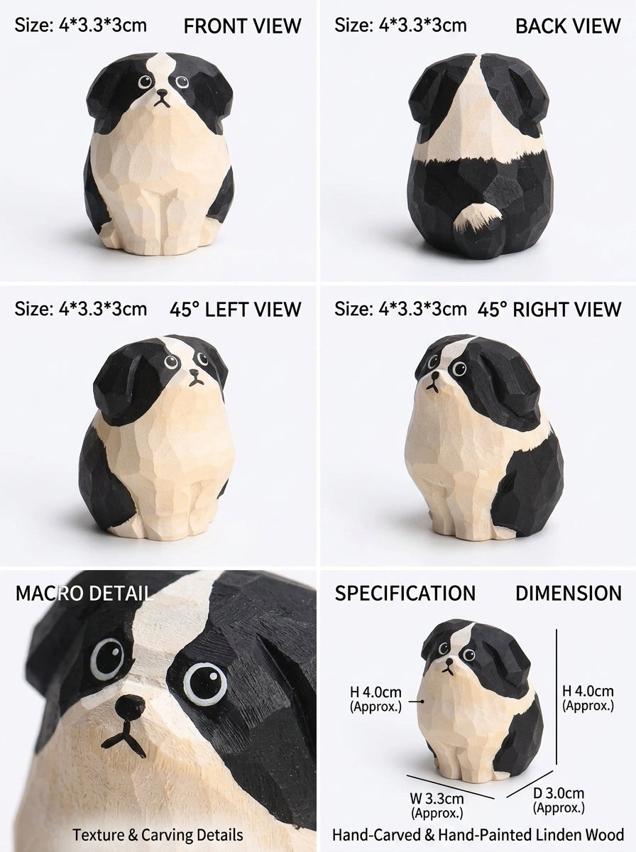 Border Collie Wooden Pet Urn with Memorial Figurine - 1368ml - pet ashes memorial urn