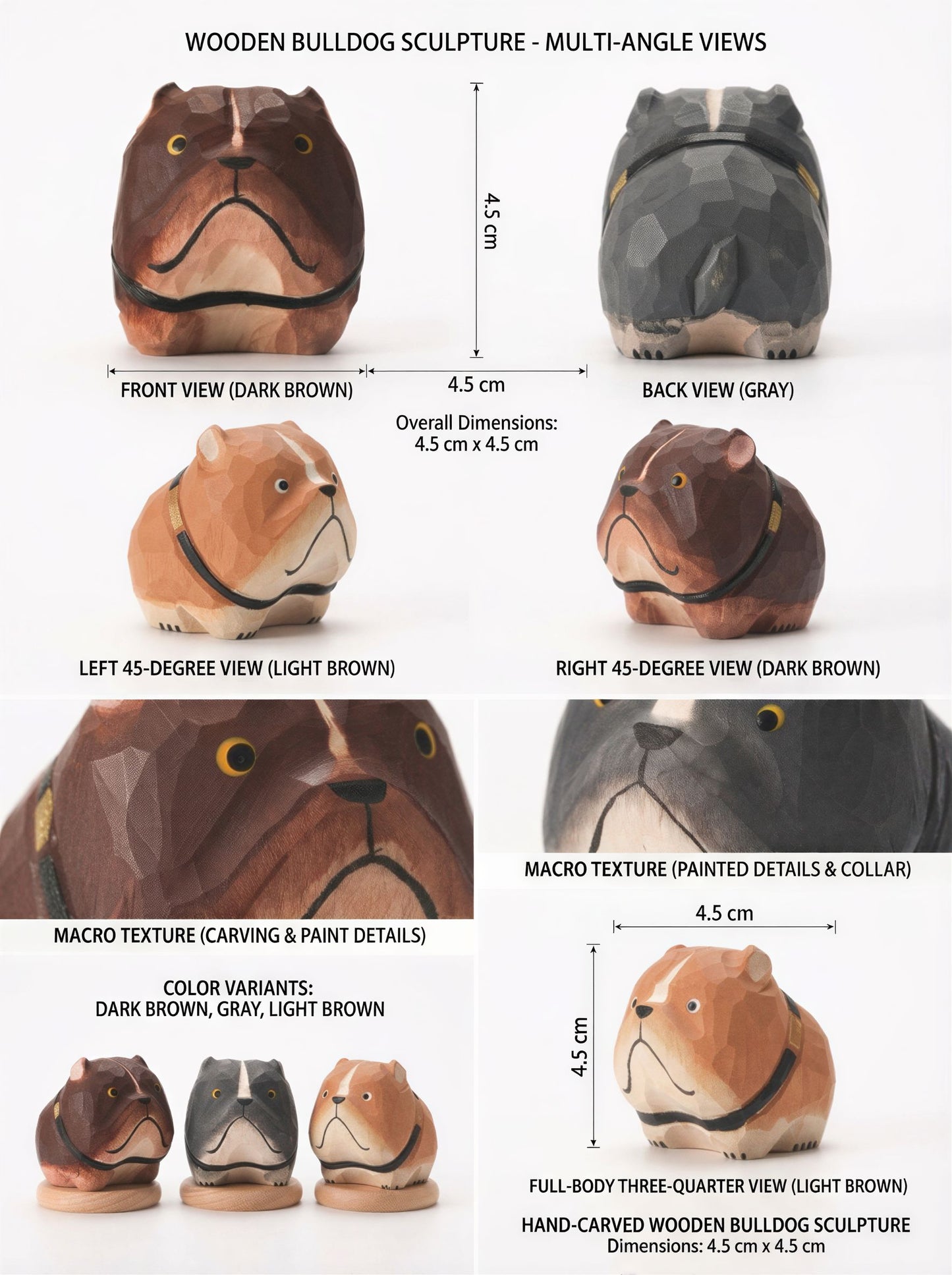 French Bulldog Ceramic Pet Urn with Memorial Figurine - 570ml - Dark Brown - pet ashes memorial urn