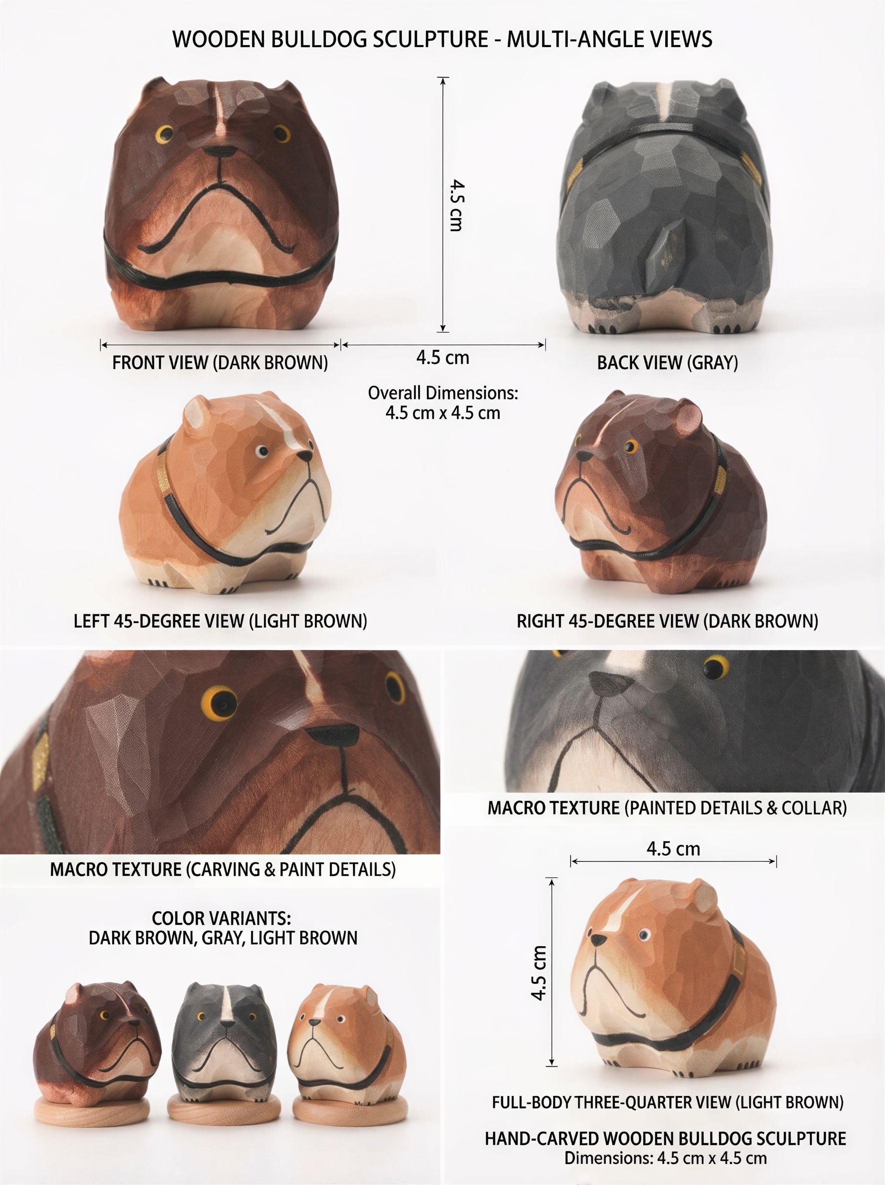 French Bulldog Ceramic Pet Urn with Memorial Figurine - 570ml - Dark Brown - pet ashes memorial urn