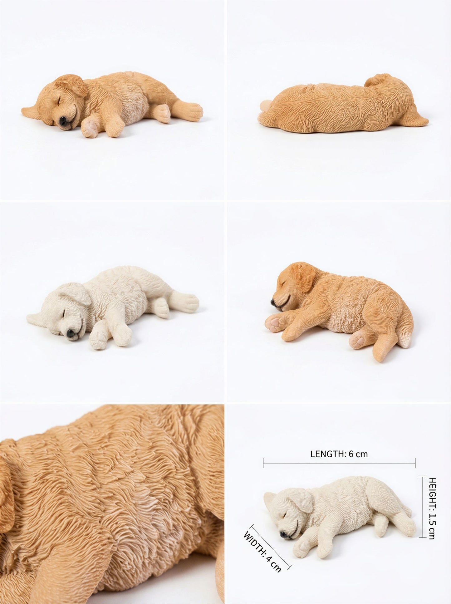 Golden Retriever Side-Lying Wooden Pet Urn with Memorial Figurine - Golden - pet ashes memorial urn