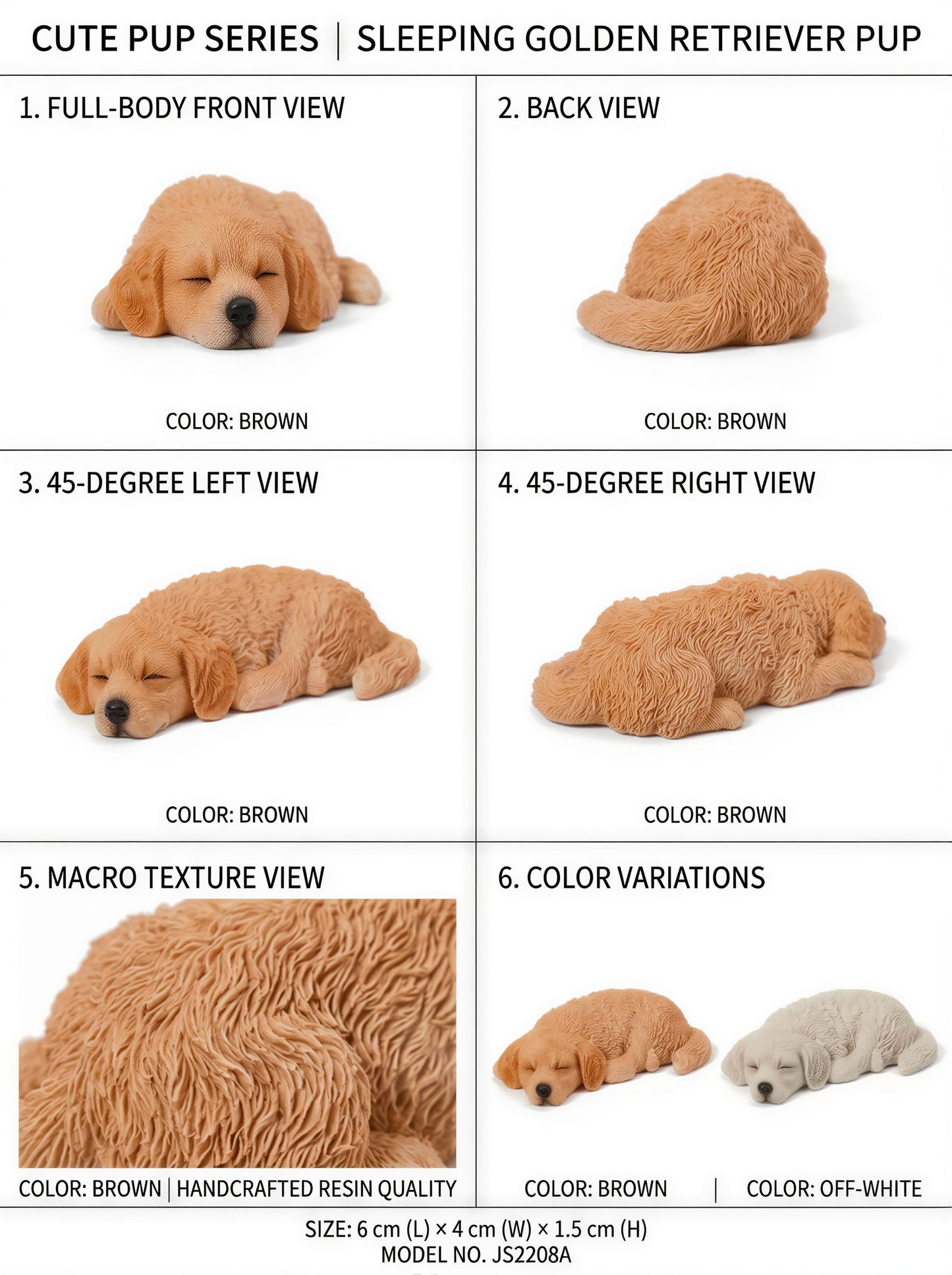 Golden Retriever Side-Lying Wooden Pet Urn with Memorial Figurine - Cream Golden - pet ashes memorial urn