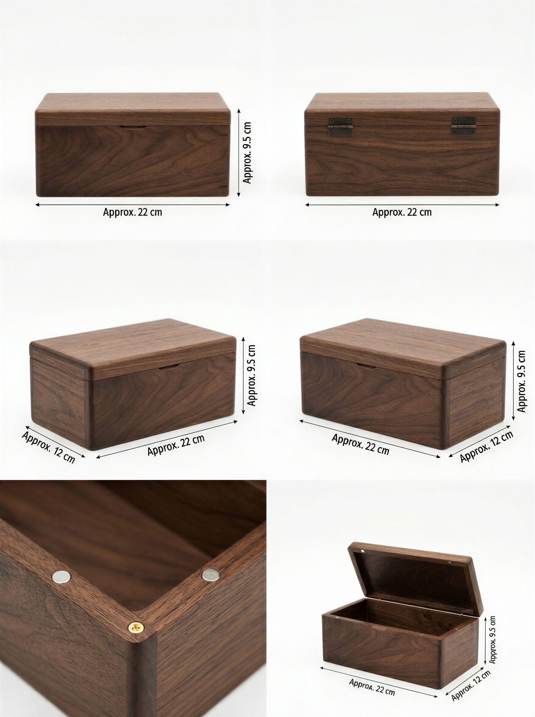 Size guide - walnut wood pet urn 1600ml