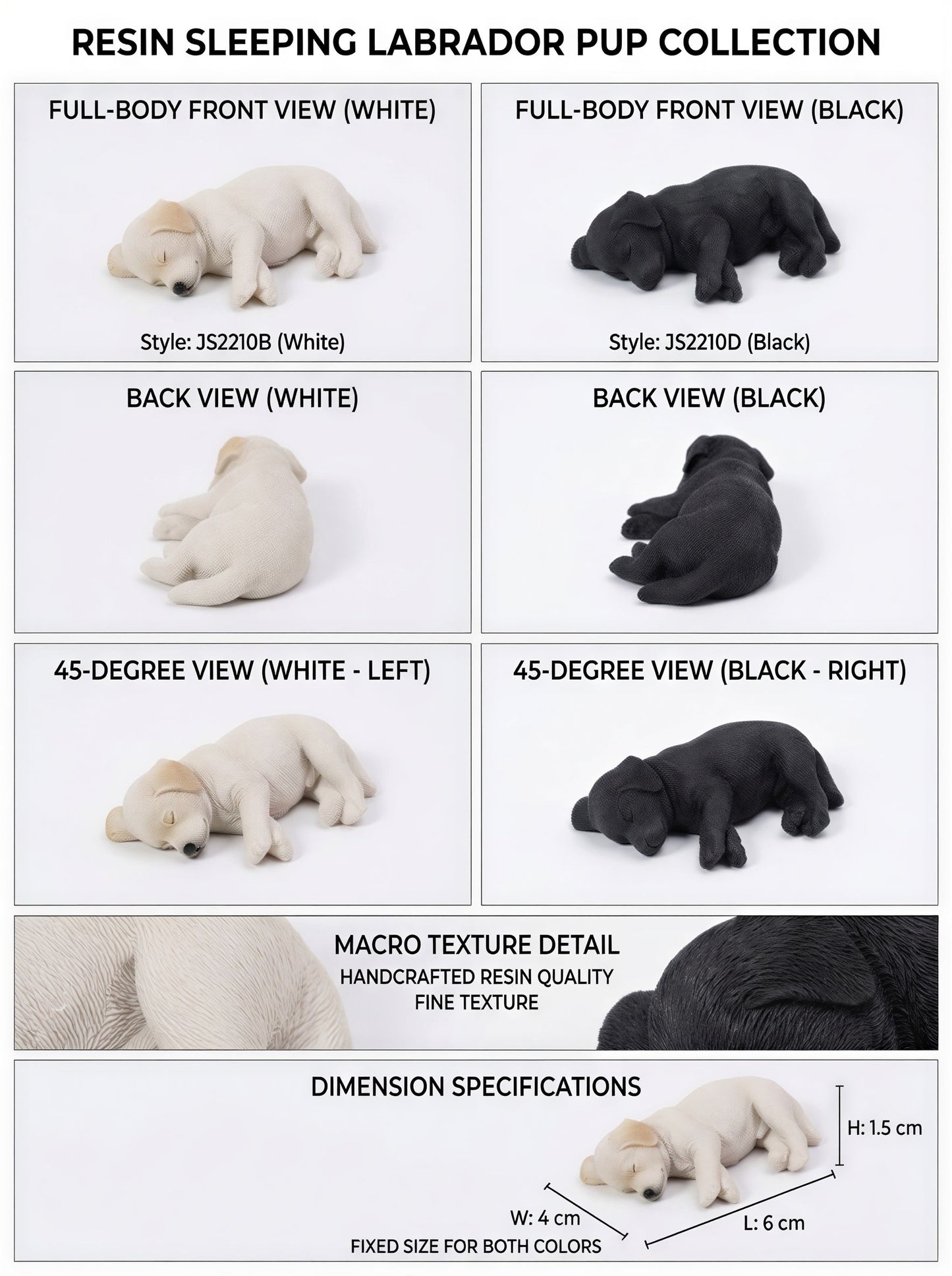 White Labrador Wooden Pet Urn with Memorial Figurine - Side-Lying - pet ashes memorial urn