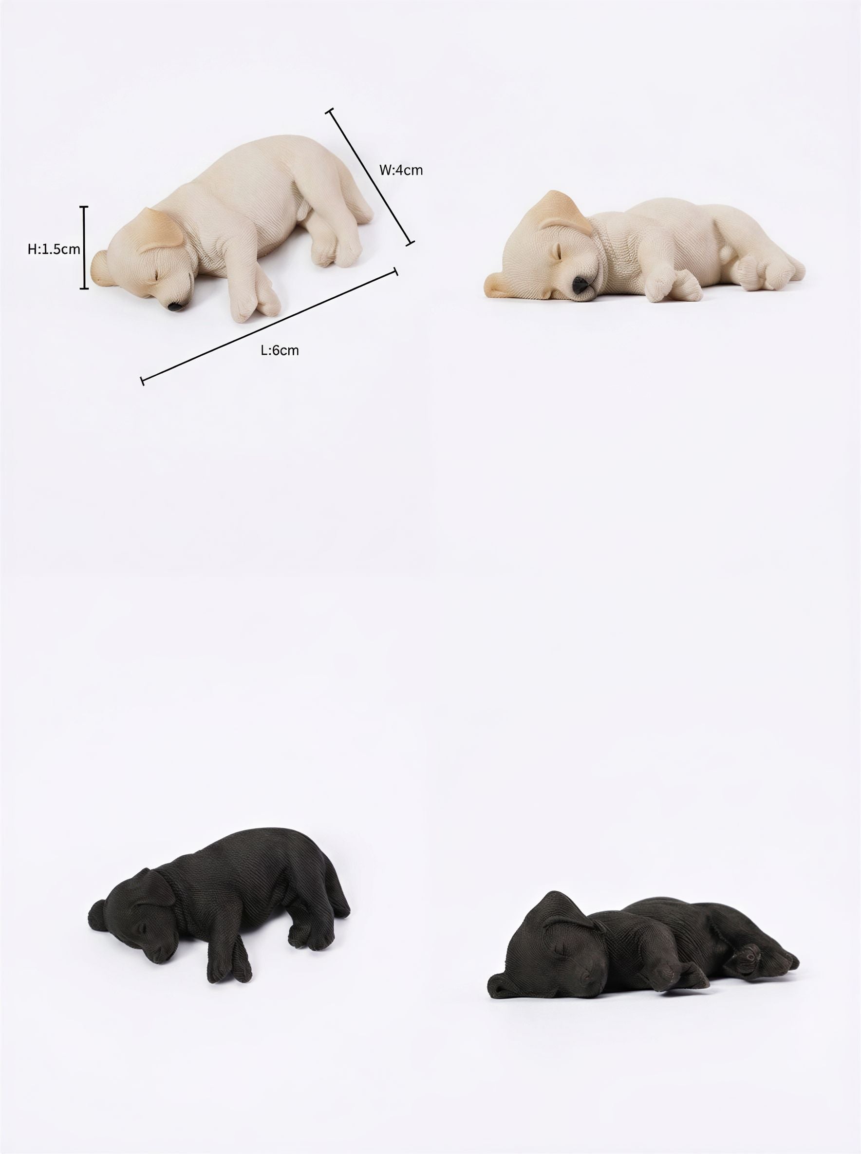 White Labrador Wooden Pet Urn with Memorial Figurine - Side-Lying - pet ashes memorial urn